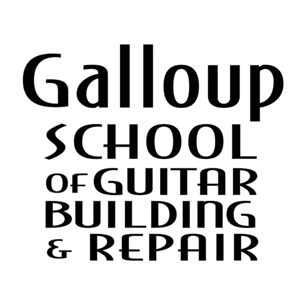 Galloup School of Guitar Building & Repair logo in bold black text