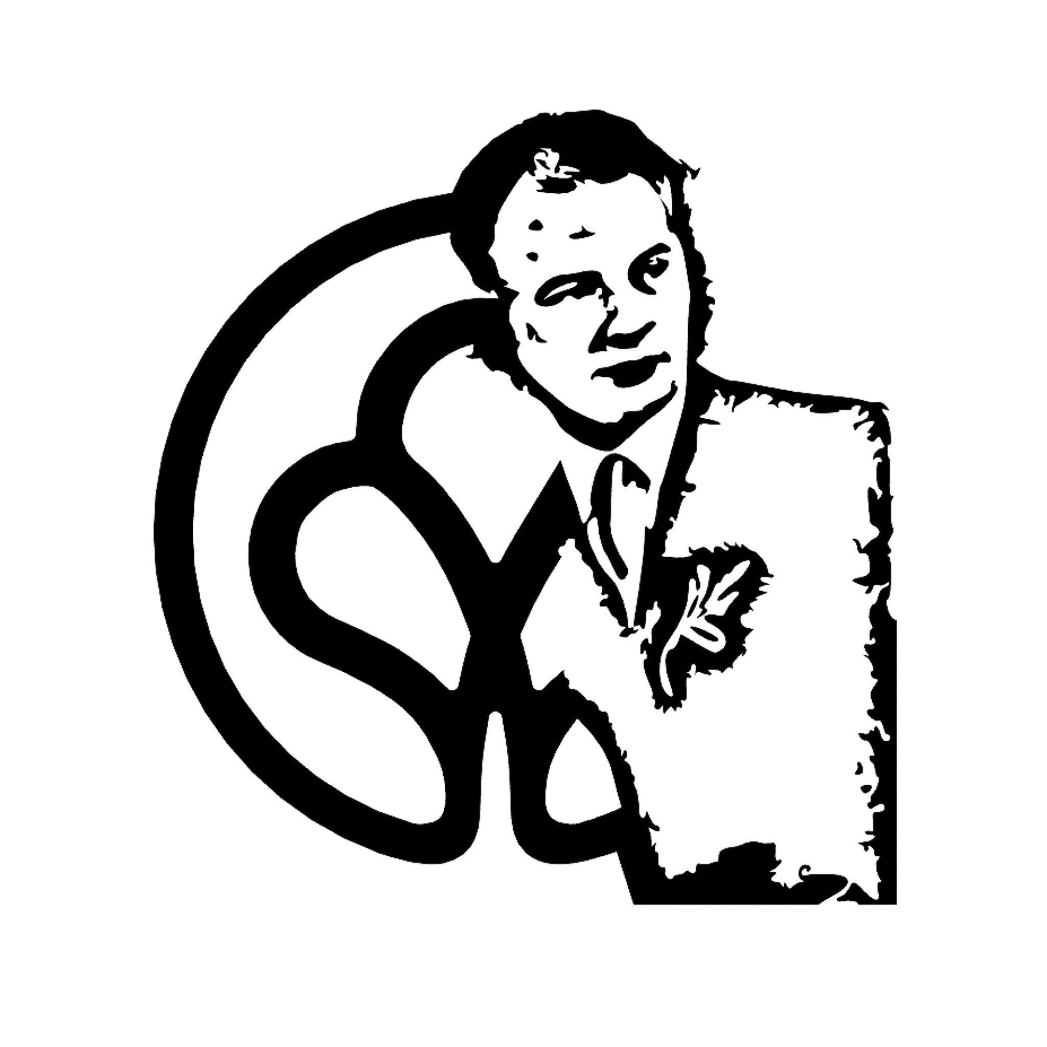 Logo secondaire de Belforti en noir et blanc au format vectoriel, représentant Lorenzo Belforti sur un fond stylisé