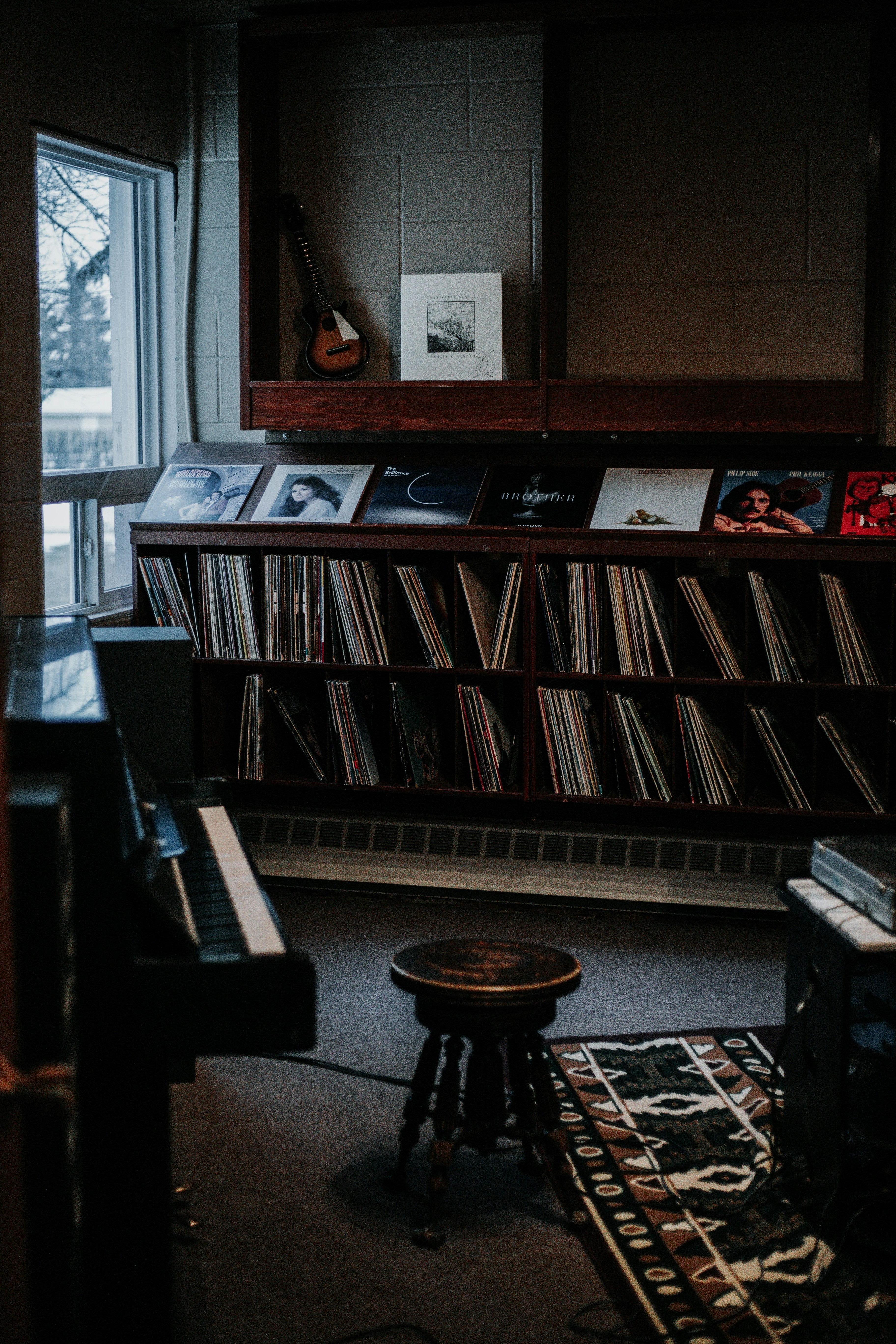 a quiet and calm CD and Vinyl shop