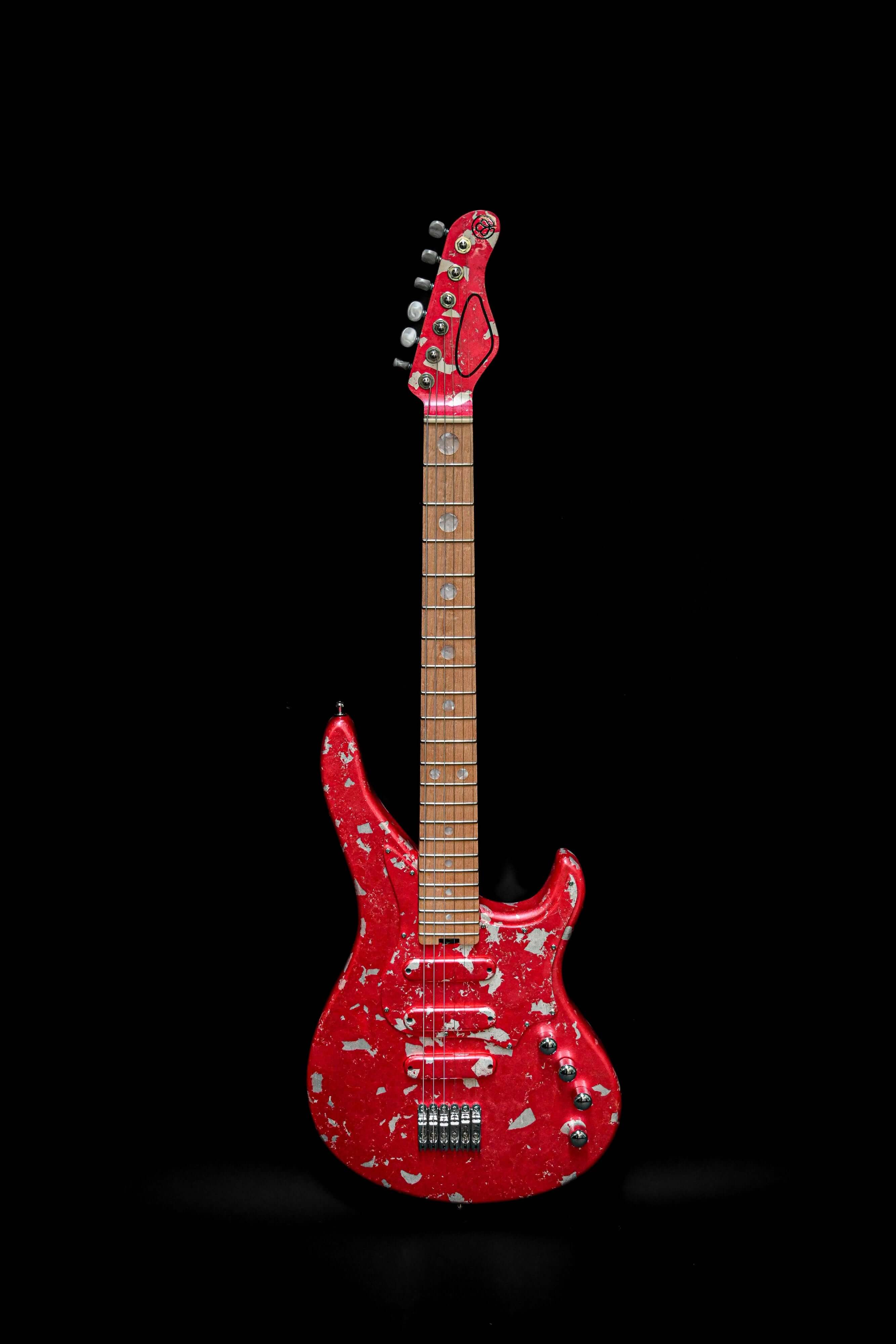 Yatē 6 - Essential - Kurenai custom electric guitar with red finish, showcasing Belforti's professional-grade tone and playability.