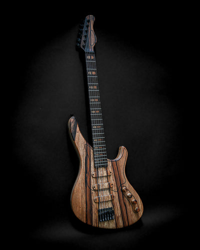 Sarā 6 - Masterbuilt custom electric guitar with premium tonewoods and bespoke hardware.
