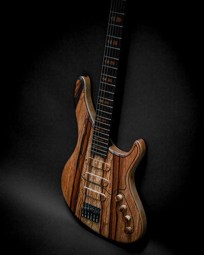 Sarā 6 - Masterbuilt custom electric guitar with luxurious tonewood body and bespoke hardware, designed for superior performance.
