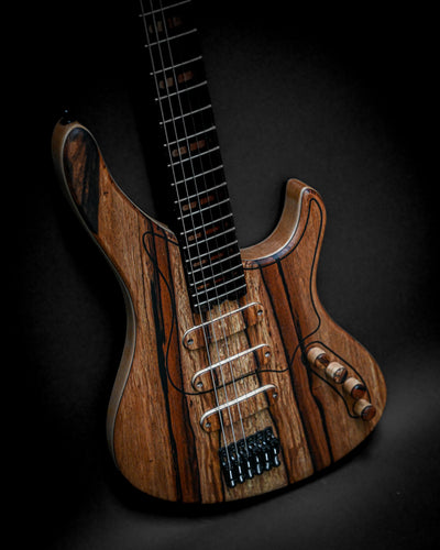 Sarā 6 - Masterbuilt custom electric guitar with premium tonewoods and bespoke hardware, designed for superior performance and precision.