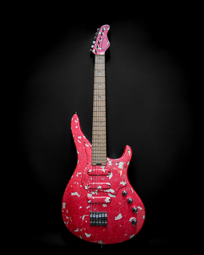 Yatē 6 - Essential - Kurenai custom electric guitar with red and white design, showcasing simplicity and functionality.