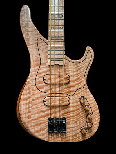 Marē 4 - Masterbuilt bass guitar by Belforti with premium tonewood and bespoke hardware, part of the refined Masterbuilt Series.
