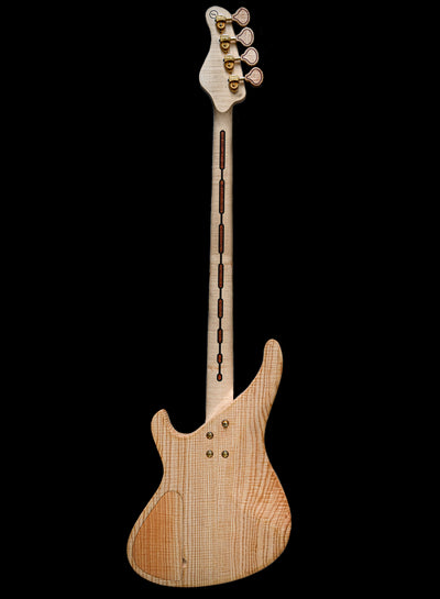 Back view of Belforti Marē 4 - Signature electric guitar showcasing the sculpted body and premium materials.