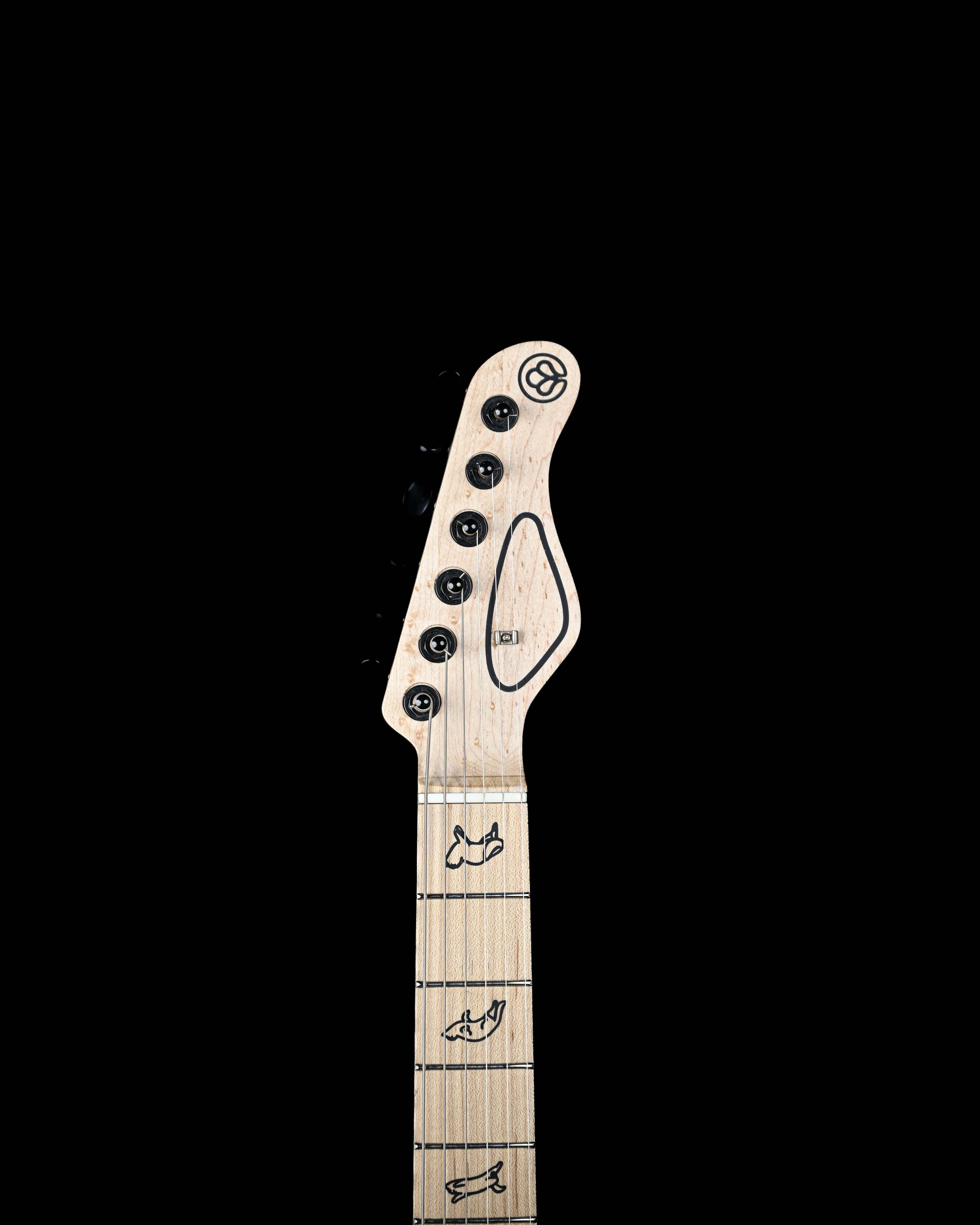 Headstock of Konē 6 - Essential, Belforti custom boutique electric guitar, high end design, Essential Series guitar by Belforti.