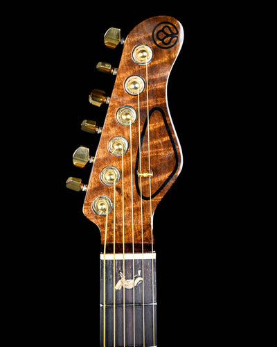 Yatē 6 - Masterbuilt headstock of Belforti custom boutique electric guitar high end