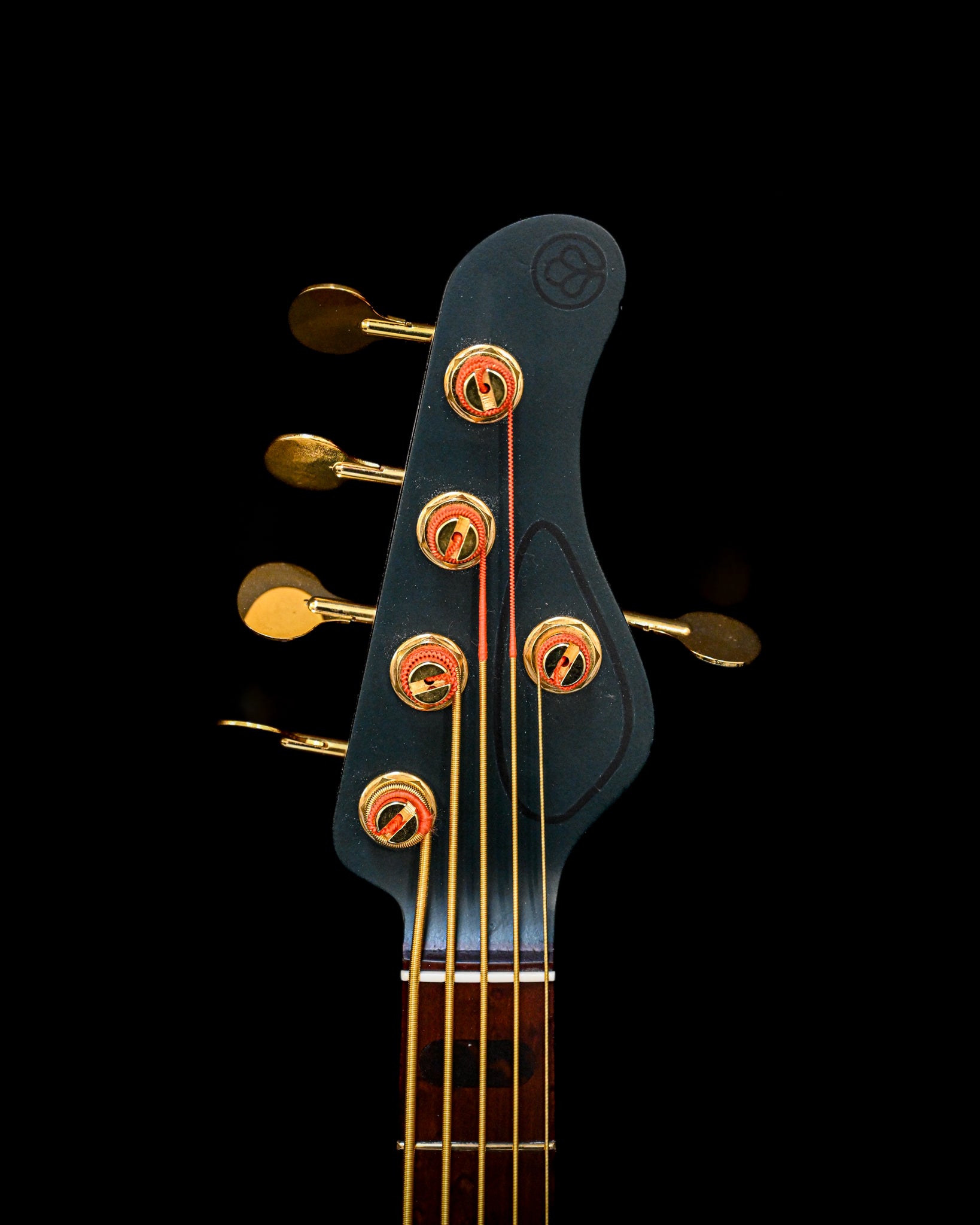 Belforti Instruments의 E1 Vosges Pine Green 베이스 기타의 줄과 바디를 자세히 살펴보세요.